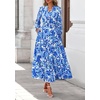 image:imagePRETTYGARDEN Womens Floral Maxi Dress Fall A Line Wedding Guest Dresses  Print Boho Dress Long Sleeve V Neck Fit amp Flare Smocked Waist Casual Long Flowy Elegant Classy Holiday Party OutfitsFloral Blue