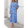 image:imagePRETTYGARDEN Womens Floral Maxi Dress Fall A Line Wedding Guest Dresses  Print Boho Dress Long Sleeve V Neck Fit amp Flare Smocked Waist Casual Long Flowy Elegant Classy Holiday Party OutfitsFloral Blue