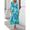 image:imagePRETTYGARDEN Womens Floral Maxi Dress Fall A Line Wedding Guest Dresses  Print Boho Dress Long Sleeve V Neck Fit amp Flare Smocked Waist Casual Long Flowy Elegant Classy Holiday Party OutfitsBlue