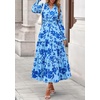 image:imagePRETTYGARDEN Womens Floral Maxi Dress Fall A Line Wedding Guest Dresses  Print Boho Dress Long Sleeve V Neck Fit amp Flare Smocked Waist Casual Long Flowy Elegant Classy Holiday Party OutfitsFloral Light Blue