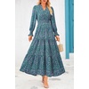 image:imagePRETTYGARDEN Womens Floral Maxi Dress Fall A Line Wedding Guest Dresses  Print Boho Dress Long Sleeve V Neck Fit amp Flare Smocked Waist Casual Long Flowy Elegant Classy Holiday Party OutfitsFloral Purple Green