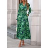 image:imagePRETTYGARDEN Womens Floral Maxi Dress Fall A Line Wedding Guest Dresses  Print Boho Dress Long Sleeve V Neck Fit amp Flare Smocked Waist Casual Long Flowy Elegant Classy Holiday Party OutfitsGreen