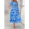 image:imagePRETTYGARDEN Womens Floral Maxi Dress Fall A Line Wedding Guest Dresses  Print Boho Dress Long Sleeve V Neck Fit amp Flare Smocked Waist Casual Long Flowy Elegant Classy Holiday Party OutfitsFloral Light Blue