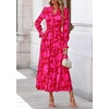 image:imagePRETTYGARDEN Womens Floral Maxi Dress Fall A Line Wedding Guest Dresses  Print Boho Dress Long Sleeve V Neck Fit amp Flare Smocked Waist Casual Long Flowy Elegant Classy Holiday Party OutfitsRed Big Floral