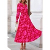 image:imagePRETTYGARDEN Womens Floral Maxi Dress Fall A Line Wedding Guest Dresses  Print Boho Dress Long Sleeve V Neck Fit amp Flare Smocked Waist Casual Long Flowy Elegant Classy Holiday Party OutfitsRed Big Floral