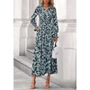image:imagePRETTYGARDEN Womens Floral Maxi Dress Fall A Line Wedding Guest Dresses  Print Boho Dress Long Sleeve V Neck Fit amp Flare Smocked Waist Casual Long Flowy Elegant Classy Holiday Party OutfitsFloral Blue Yellow