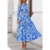 image:imagePRETTYGARDEN Womens Floral Maxi Dress Fall A Line Wedding Guest Dresses  Print Boho Dress Long Sleeve V Neck Fit amp Flare Smocked Waist Casual Long Flowy Elegant Classy Holiday Party OutfitsFloral Blue