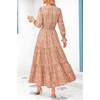image:imagePRETTYGARDEN Womens Floral Maxi Dress Fall A Line Wedding Guest Dresses  Print Boho Dress Long Sleeve V Neck Fit amp Flare Smocked Waist Casual Long Flowy Elegant Classy Holiday Party OutfitsFloral Orange