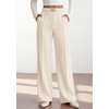 image:imagePRETTYGARDEN Womens High Waisted Dressy Casual Pants  Decoration BuckleFront Seam Trousers with PocketsBusiness Casual OutfitsWork Office SlacksDaily Palazzo Pants All SeasonBeige