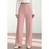 image:imagePRETTYGARDEN Womens High Waisted Dressy Casual Pants  Decoration BuckleFront Seam Trousers with PocketsBusiness Casual OutfitsWork Office SlacksDaily Palazzo Pants All SeasonPink