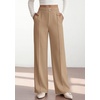 image:imagePRETTYGARDEN Womens High Waisted Dressy Casual Pants  Decoration BuckleFront Seam Trousers with PocketsBusiness Casual OutfitsWork Office SlacksDaily Palazzo Pants All SeasonKhaki