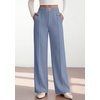 image:imagePRETTYGARDEN Womens High Waisted Dressy Casual Pants  Decoration BuckleFront Seam Trousers with PocketsBusiness Casual OutfitsWork Office SlacksDaily Palazzo Pants All SeasonGrey Blue