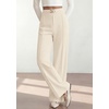 image:imagePRETTYGARDEN Womens High Waisted Dressy Casual Pants  Decoration BuckleFront Seam Trousers with PocketsBusiness Casual OutfitsWork Office SlacksDaily Palazzo Pants All SeasonBeige