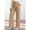 image:imagePRETTYGARDEN Womens High Waisted Dressy Casual Pants  Decoration BuckleFront Seam Trousers with PocketsBusiness Casual OutfitsWork Office SlacksDaily Palazzo Pants All SeasonKhaki