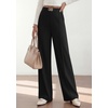 image:imagePRETTYGARDEN Womens High Waisted Dressy Casual Pants  Decoration BuckleFront Seam Trousers with PocketsBusiness Casual OutfitsWork Office SlacksDaily Palazzo Pants All SeasonBlack