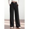 image:imagePRETTYGARDEN Womens High Waisted Dressy Casual Pants  Decoration BuckleFront Seam Trousers with PocketsBusiness Casual OutfitsWork Office SlacksDaily Palazzo Pants All SeasonBlack