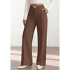 image:imagePRETTYGARDEN Womens High Waisted Dressy Casual Pants  Decoration BuckleFront Seam Trousers with PocketsBusiness Casual OutfitsWork Office SlacksDaily Palazzo Pants All SeasonBrown