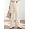 image:imagePRETTYGARDEN Womens High Waisted Dressy Casual Pants  Decoration BuckleFront Seam Trousers with PocketsBusiness Casual OutfitsWork Office SlacksDaily Palazzo Pants All SeasonBeige