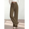 image:imagePRETTYGARDEN Womens High Waisted Dressy Casual Pants  Decoration BuckleFront Seam Trousers with PocketsBusiness Casual OutfitsWork Office SlacksDaily Palazzo Pants All SeasonArmy Green