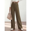 image:imagePRETTYGARDEN Womens High Waisted Dressy Casual Pants  Decoration BuckleFront Seam Trousers with PocketsBusiness Casual OutfitsWork Office SlacksDaily Palazzo Pants All SeasonArmy Green