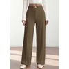 image:imagePRETTYGARDEN Womens High Waisted Dressy Casual Pants  Decoration BuckleFront Seam Trousers with PocketsBusiness Casual OutfitsWork Office SlacksDaily Palazzo Pants All SeasonArmy Green