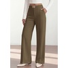 image:imagePRETTYGARDEN Womens High Waisted Dressy Casual Pants  Decoration BuckleFront Seam Trousers with PocketsBusiness Casual OutfitsWork Office SlacksDaily Palazzo Pants All SeasonArmy Green