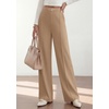 image:imagePRETTYGARDEN Womens High Waisted Dressy Casual Pants  Decoration BuckleFront Seam Trousers with PocketsBusiness Casual OutfitsWork Office SlacksDaily Palazzo Pants All SeasonKhaki