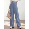 image:imagePRETTYGARDEN Womens High Waisted Dressy Casual Pants  Decoration BuckleFront Seam Trousers with PocketsBusiness Casual OutfitsWork Office SlacksDaily Palazzo Pants All SeasonGrey Blue