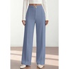 image:imagePRETTYGARDEN Womens High Waisted Dressy Casual Pants  Decoration BuckleFront Seam Trousers with PocketsBusiness Casual OutfitsWork Office SlacksDaily Palazzo Pants All SeasonGrey Blue