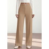 image:imagePRETTYGARDEN Womens High Waisted Dressy Casual Pants  Decoration BuckleFront Seam Trousers with PocketsBusiness Casual OutfitsWork Office SlacksDaily Palazzo Pants All SeasonKhaki