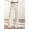 image:imagePRETTYGARDEN Womens High Waisted Dressy Casual Pants  Decoration BuckleFront Seam Trousers with PocketsBusiness Casual OutfitsWork Office SlacksDaily Palazzo Pants All SeasonBeige
