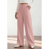 image:imagePRETTYGARDEN Womens High Waisted Dressy Casual Pants  Decoration BuckleFront Seam Trousers with PocketsBusiness Casual OutfitsWork Office SlacksDaily Palazzo Pants All SeasonPink