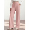 image:imagePRETTYGARDEN Womens High Waisted Dressy Casual Pants  Decoration BuckleFront Seam Trousers with PocketsBusiness Casual OutfitsWork Office SlacksDaily Palazzo Pants All SeasonPink