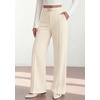 image:imagePRETTYGARDEN Womens High Waisted Dressy Casual Pants  Decoration BuckleFront Seam Trousers with PocketsBusiness Casual OutfitsWork Office SlacksDaily Palazzo Pants All SeasonBeige