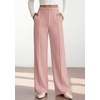 image:imagePRETTYGARDEN Womens High Waisted Dressy Casual Pants  Decoration BuckleFront Seam Trousers with PocketsBusiness Casual OutfitsWork Office SlacksDaily Palazzo Pants All SeasonPink