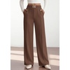 image:imagePRETTYGARDEN Womens High Waisted Dressy Casual Pants  Decoration BuckleFront Seam Trousers with PocketsBusiness Casual OutfitsWork Office SlacksDaily Palazzo Pants All SeasonBrown