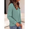 image:imagePRETTYGARDEN Womens Long Puff Sleeve Tops Crew Neck Blouse  Pleated Front Loose Fit Soft Business Casual Work Shirts Dressy Daily Wear School Travel Outfits Fall Winter ClothingGrey Green