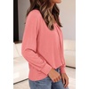 image:imagePRETTYGARDEN Womens Long Puff Sleeve Tops Crew Neck Blouse  Pleated Front Loose Fit Soft Business Casual Work Shirts Dressy Daily Wear School Travel Outfits Fall Winter ClothingCoral Pink