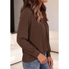 image:imagePRETTYGARDEN Womens Long Puff Sleeve Tops Crew Neck Blouse  Pleated Front Loose Fit Soft Business Casual Work Shirts Dressy Daily Wear School Travel Outfits Fall Winter ClothingBrown
