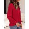 image:imagePRETTYGARDEN Womens Long Puff Sleeve Tops Crew Neck Blouse  Pleated Front Loose Fit Soft Business Casual Work Shirts Dressy Daily Wear School Travel Outfits Fall Winter ClothingRed