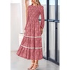 image:imagePRETTYGARDEN Womens Long Sleeve Boho Floral Midi Dress  Flowy Smocked A Line Tiered Lace Trim Pockets Elegant Fall Wedding Guest Dresses Spring Vacation Cruise Resort OutfitsBean Paste Pink