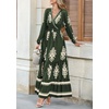 image:imagePRETTYGARDEN Womens Long Sleeve Floral Boho Maxi Wedding Guest Dress  Trendy BohemianV NeckRuffle Long DressesFlowy A LineElastic WaistElegant PartyFall FashionBeach Vacation ClothesFloral Army Green Apricot