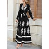 image:imagePRETTYGARDEN Womens Long Sleeve Floral Boho Maxi Wedding Guest Dress  Trendy BohemianV NeckRuffle Long DressesFlowy A LineElastic WaistElegant PartyFall FashionBeach Vacation ClothesFloral Black White