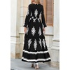 image:imagePRETTYGARDEN Womens Long Sleeve Floral Boho Maxi Wedding Guest Dress  Trendy BohemianV NeckRuffle Long DressesFlowy A LineElastic WaistElegant PartyFall FashionBeach Vacation ClothesFloral Black White