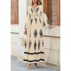 image:imagePRETTYGARDEN Womens Long Sleeve Floral Boho Maxi Wedding Guest Dress  Trendy BohemianV NeckRuffle Long DressesFlowy A LineElastic WaistElegant PartyFall FashionBeach Vacation ClothesFloral Apricot Black