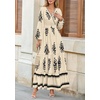 image:imagePRETTYGARDEN Womens Long Sleeve Floral Boho Maxi Wedding Guest Dress  Trendy BohemianV NeckRuffle Long DressesFlowy A LineElastic WaistElegant PartyFall FashionBeach Vacation ClothesFloral Apricot Black
