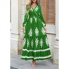 image:imagePRETTYGARDEN Womens Long Sleeve Floral Boho Maxi Wedding Guest Dress  Trendy BohemianV NeckRuffle Long DressesFlowy A LineElastic WaistElegant PartyFall FashionBeach Vacation ClothesFloral Green White