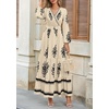 image:imagePRETTYGARDEN Womens Long Sleeve Floral Boho Maxi Wedding Guest Dress  Trendy BohemianV NeckRuffle Long DressesFlowy A LineElastic WaistElegant PartyFall FashionBeach Vacation ClothesFloral Apricot Black