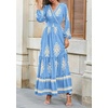 image:imagePRETTYGARDEN Womens Long Sleeve Floral Boho Maxi Wedding Guest Dress  Trendy BohemianV NeckRuffle Long DressesFlowy A LineElastic WaistElegant PartyFall FashionBeach Vacation ClothesFloral Sky Blue Apricot
