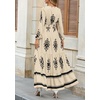 image:imagePRETTYGARDEN Womens Long Sleeve Floral Boho Maxi Wedding Guest Dress  Trendy BohemianV NeckRuffle Long DressesFlowy A LineElastic WaistElegant PartyFall FashionBeach Vacation ClothesFloral Apricot Black